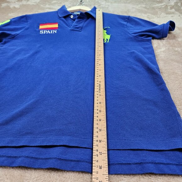 Polo by Ralph Lauren Polo Shirt Spain Big Pony Logo Golf Custom Fit Men's Size L - Picture 4 of 10
